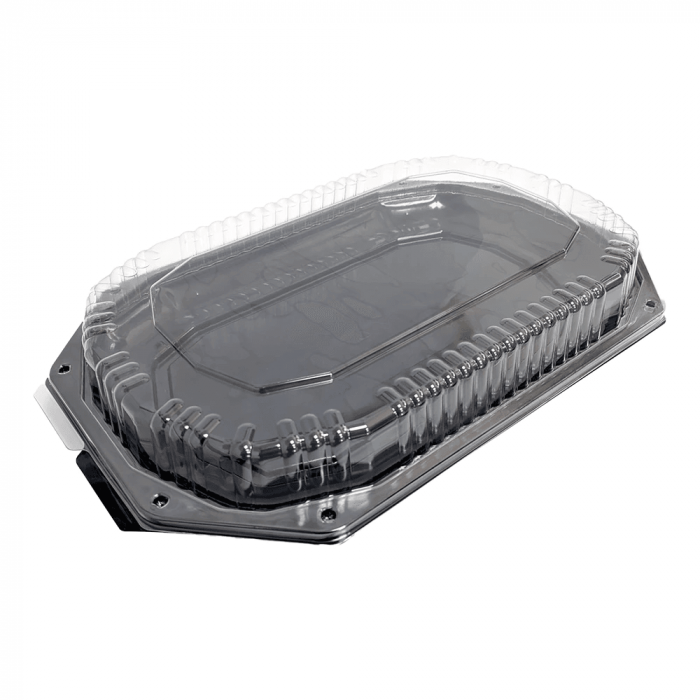 Platou oval negru cu capac 33,5x25x4 cm 10 buc/set [1]