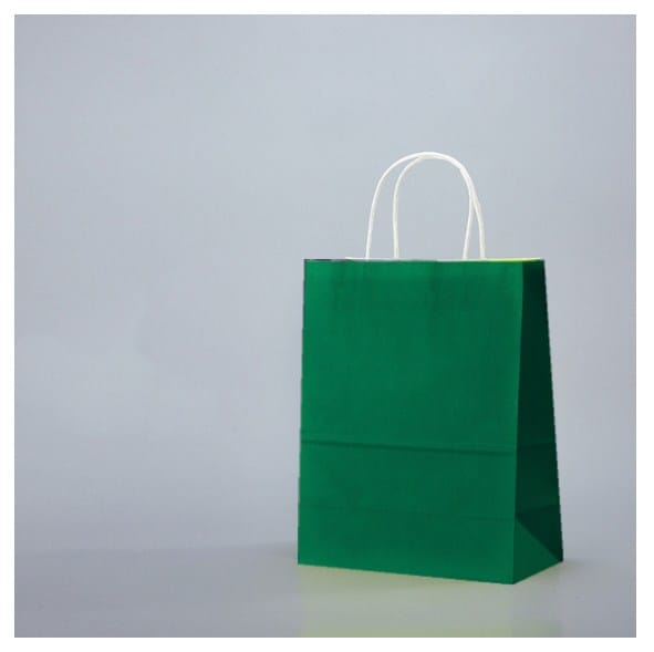 Pungi hartie alba, colorate 100% verde inchis – 20X9x25 – 100 buc [1]