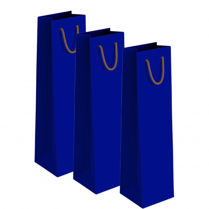 Pungi hartie vin ,albastre ,maner snur – 11x10x38cm – 25 buc [1]