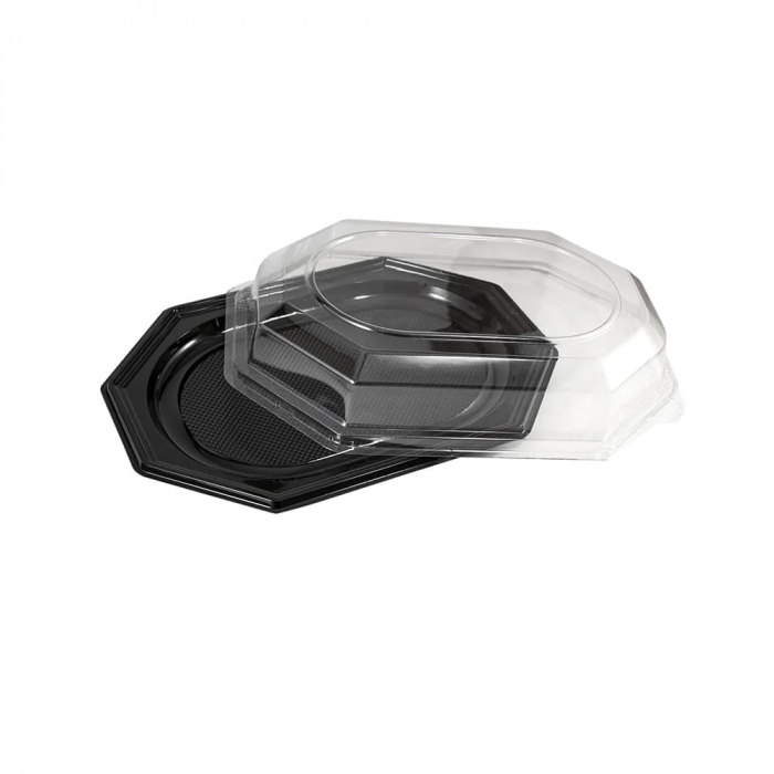 ***raft*** platou oct. negru cu capac 350×250 h20 2/set [1]