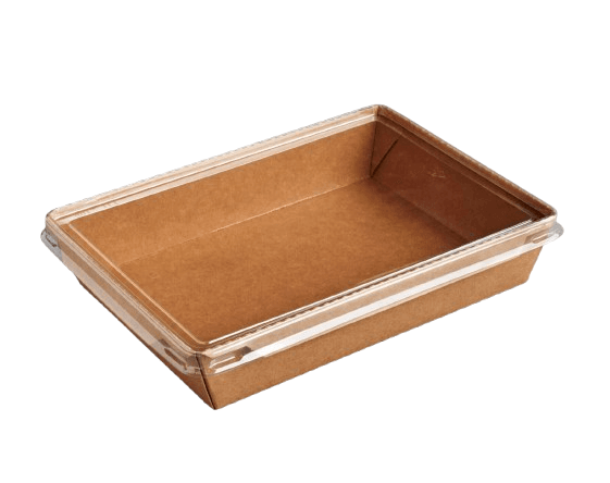 Tavita carton kraft laminat+ capac transparent TUK 750 cc, 100 buc/set [1]