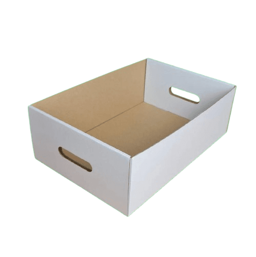 Tavite carton ondulat cu maner 100 buc/set alb 325x215x160 mm [1]