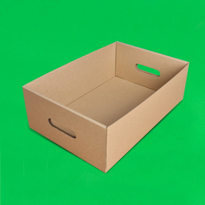 Tavite carton ondulat cu maner 100 buc/set natur 325x215x160 mm [2]