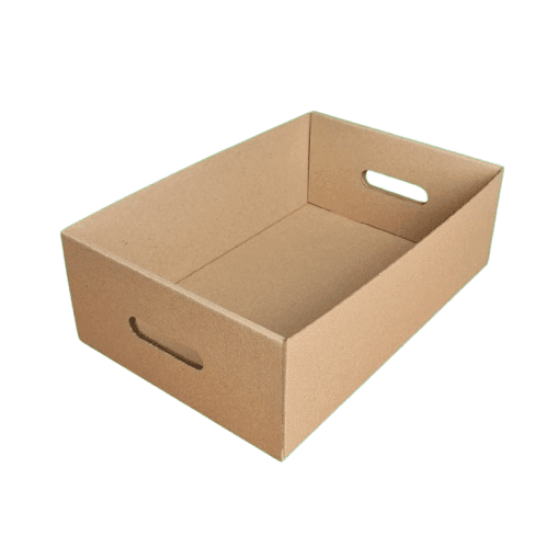 Tavite carton ondulat cu maner 100 buc/set natur 325x215x160 mm [1]