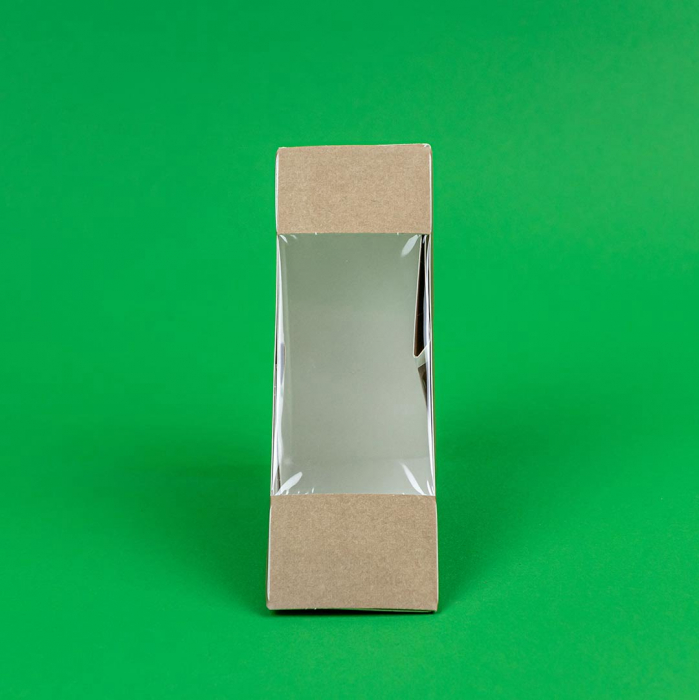 Triunghi carton 175x125x55 mm kraft cu fereastra pentru sandwich 100 buc/set [3]