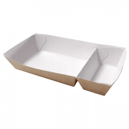 Cutii de carton - Barcute din carton bicompartimentate kraft 250 buc/set