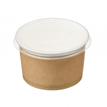Boluri Food - Bol supa kraft cu capac 100 buc/set 16 oz