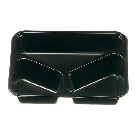 Caserole Termosudabile PP - Caserola TERMO NEAGRA 3 compartimente 200 BUC/SET