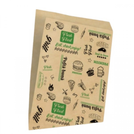 Pungi Hartie - Coltar maro cerat FRESH – 16.5×17 cm – 2000 buc