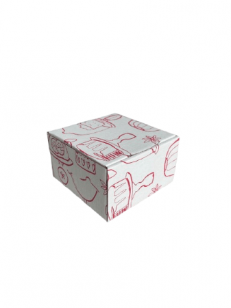 Cutii cu Capac Atasat - Cutie autoformare 100 buc/set alb pretiparit 100x100x60 mm
