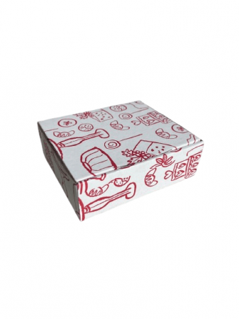 Cutii cu Capac Atasat - Cutie autoformare 100 buc/set alb pretiparit 150x125x50 mm