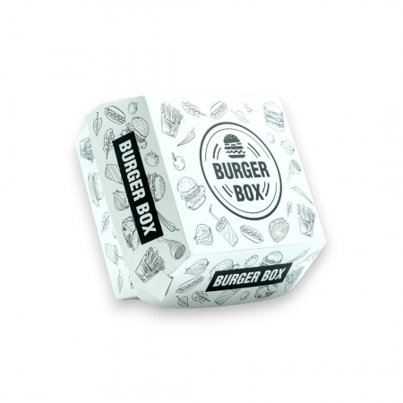 Cutii Fast Food Generic - Cutie hamburger urban alba mica 100/set 95x95x75
