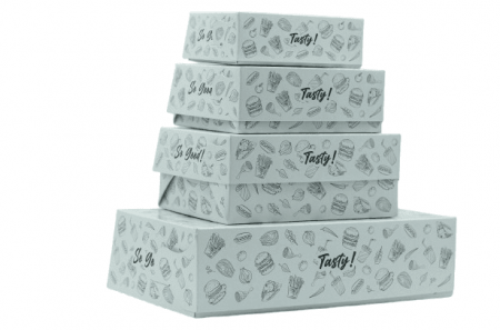 Cutii Fast Food Generic - Cutie meniu Urban interior aluminiu 160x135x60mm 180 buc/set