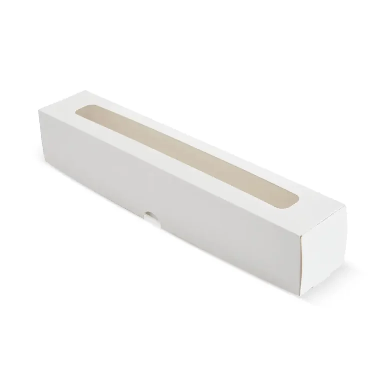 Cutii Prajituri cu Display - Cutii macarons cu display din plastic transparent GC1 50 buc/set 280x50x50 mm