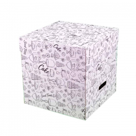 Cutii Tort Generic - Cutii tort cu capac generic 330x330x330 mm alb 25 buc/set