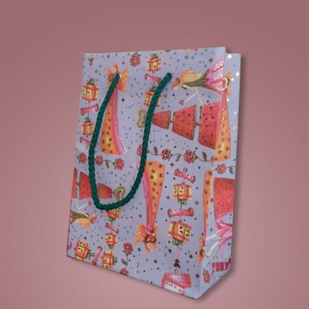 Sacose, Pungi, Saci - Punga albastra model confeti – 16x8x22cm – 100 buc