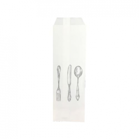 Pungi Hartie - Punga tacam alba „TRIS WHITE” – 8 x 25cm – 2000 buc