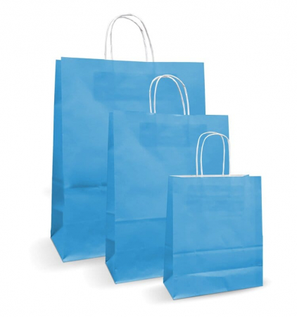 Sacose Cadouri - Pungi albe, colorate 100% albastru deschis – 32X12X41 – 100 buc.