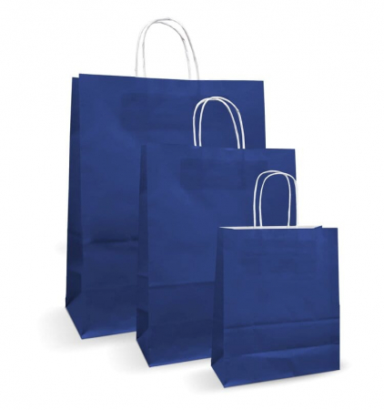Sacose Cadouri - Pungi albe, colorate 100% albastru inchis – 20x9x25 – 100 buc.