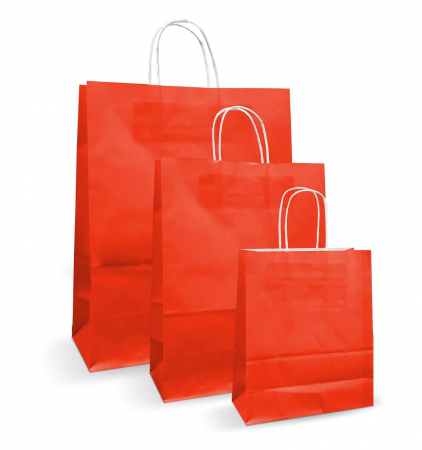 Sacose Cadouri - Pungi albe, colorate 100% rosu – 32X12X41cm – 100 buc.