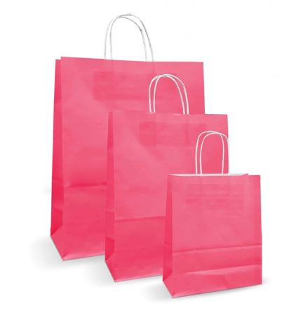 Sacose Cadouri - Pungi albe, colorate 100% roz – 32X12X41 – 100 buc.