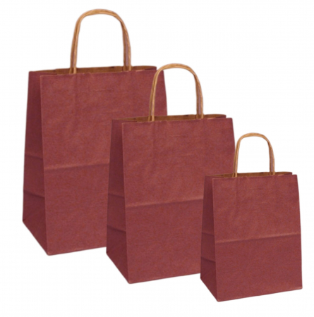 Pungi natur, colorate 100% bordo – 20x9x25 – 100 buc