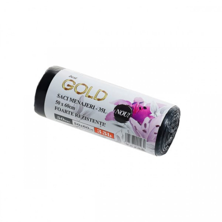 Saci Menajeri - Saci menaj 35L Gold, 50 buc/rola