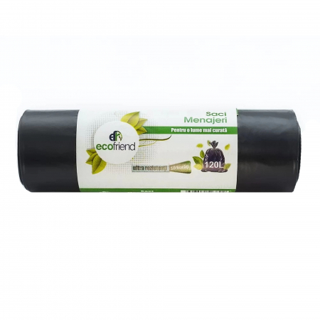 Saci Menajeri - Saci menaj ”ECOFRIEND” 120L, 10 buc/rola NEGRI