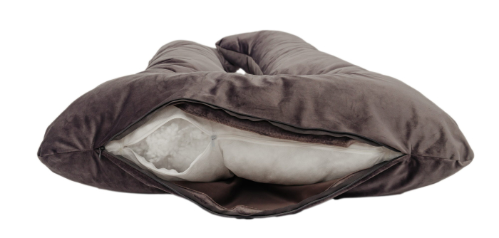 Perna gravide Elena multifunctionala 3 in 1 din catifea, dimensiune 135x75, gri uni, husa detasabila [6]