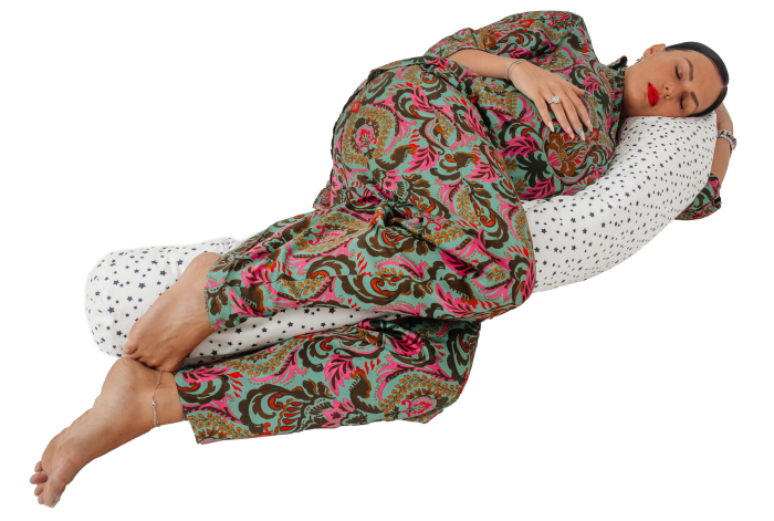 Perna cilindru din bumbac ranforce 100%, model stelute, husa detasabila, 140x20 cm [4]