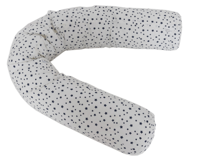 Perna cilindru din bumbac ranforce 100%, model stelute, husa detasabila, 140x20 cm [2]