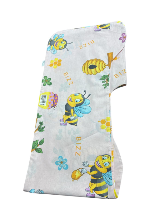 Husa bumbac detasabila pentru Perna gravide 3 in 1, forma de U, model Honney Bee 135*75 cm model Ema [2]