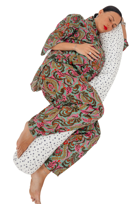 Perna cilindru din bumbac ranforce 100%, model stelute, husa detasabila, 140x20 cm [3]