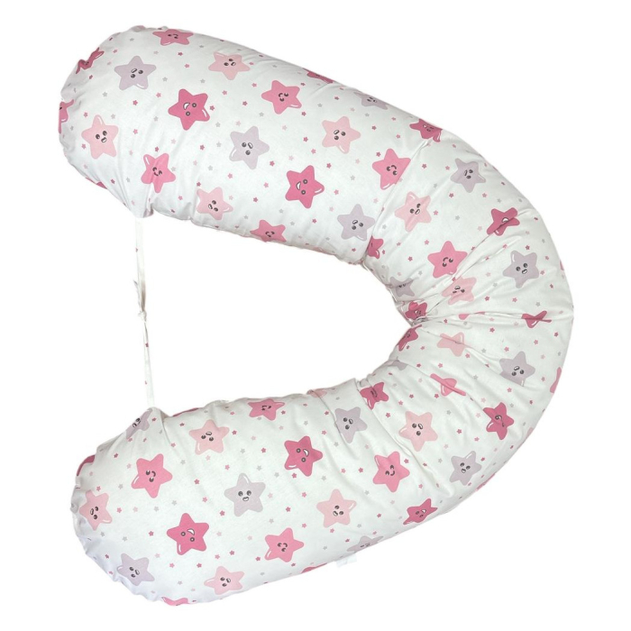 Perna gravide 3 in 1 Lucia, Circulatie optima aer, Anti-alergenica, Model Stelute Vesele, 135x35 cm, husa detasabila [4]