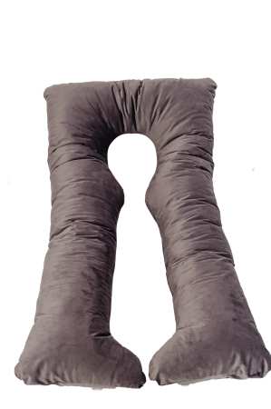 Perne Gravide - Perna gravide Elena multifunctionala 3 in 1 din catifea, dimensiune 135x75, gri uni, husa detasabila