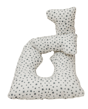 Perne Gravide - Perna gravide, Ema, multifunctionala, 3 in 1, forma literei U, husa detasabila, model stelute, bumbac ranforce 100%, 135x75 cm