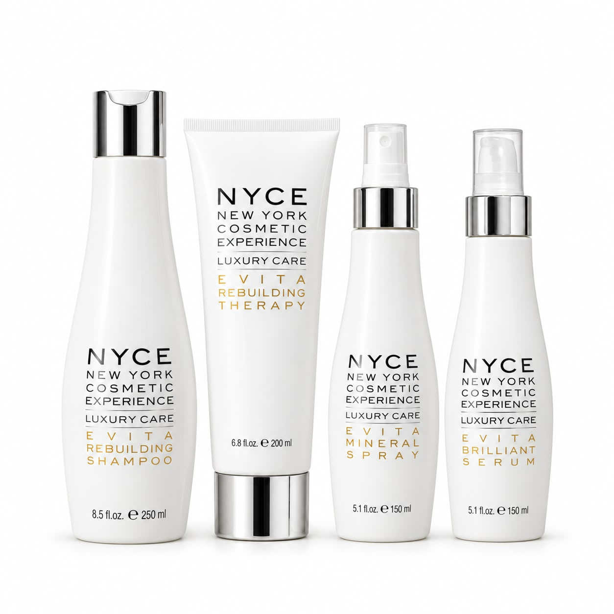 Kit complet pentru reconstrucția părului NYCE Evita Rebuilding Essentials, 4 produse, 750 ml [2]