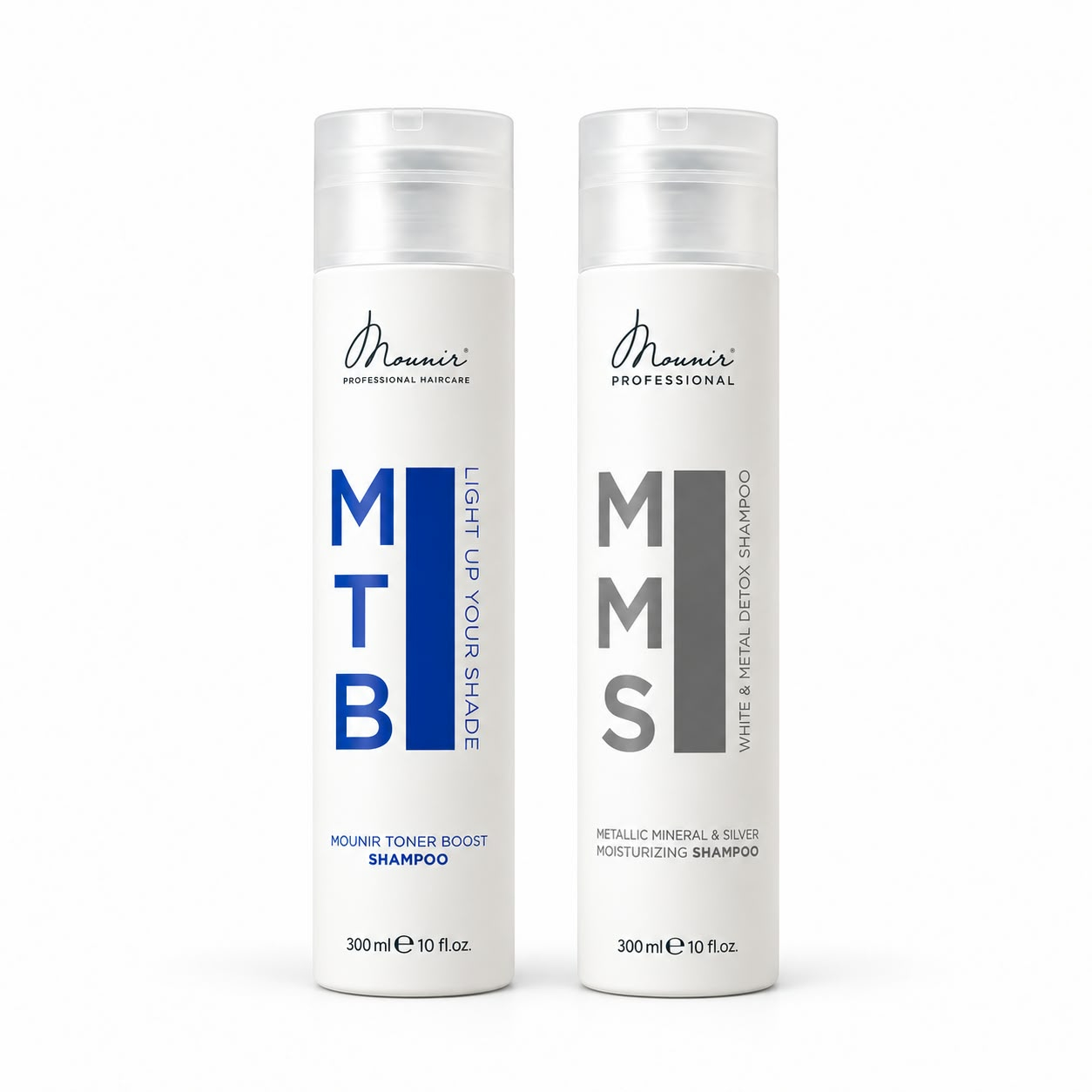 Pachet pentru păr blond Mounir Metallic Silver MMS + Toner Boost MTB, 2 × 300 ml [2]