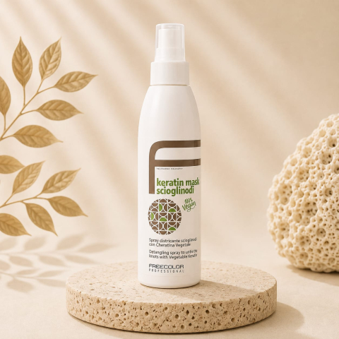 Leav-in - Spray pentru descurcarea părului cu keratină vegetală Freecolor Keratin Detangling Spray, 150 ml