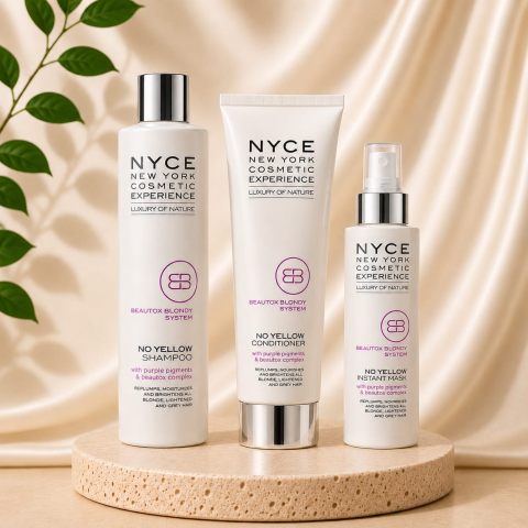 Pachete - Kit complet anti-îngălbenire pentru păr blond NYCE Beautox No Yellow Essentials, 3 produse
