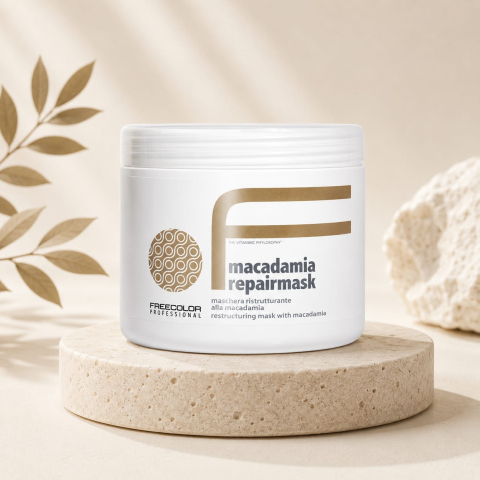 Măști - Mască profesională restructurantă cu ulei de macadamia Freecolor Macadamia Repair Mask, 500 ml