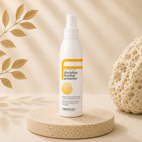 Leav-in - Spray termo-protector pentru îndreptare cu colagen și keratină Freecolor Discipline Thermalprotector, 150 ml
