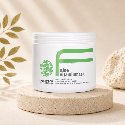 Măști - Mască profesională hidratantă cu aloe vera și unt de shea Freecolor Aloe Vitamin Mask, 500 ml