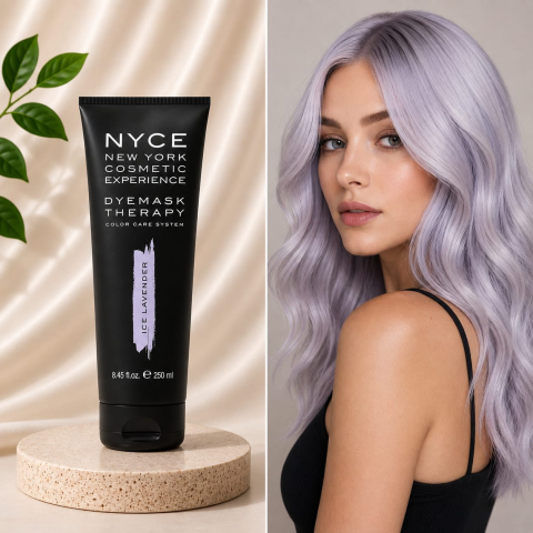 Măști Nuanțatoare - Mască nuanțatoare pentru păr ICE LAVENDER NYCE Dyemask, 250 ml