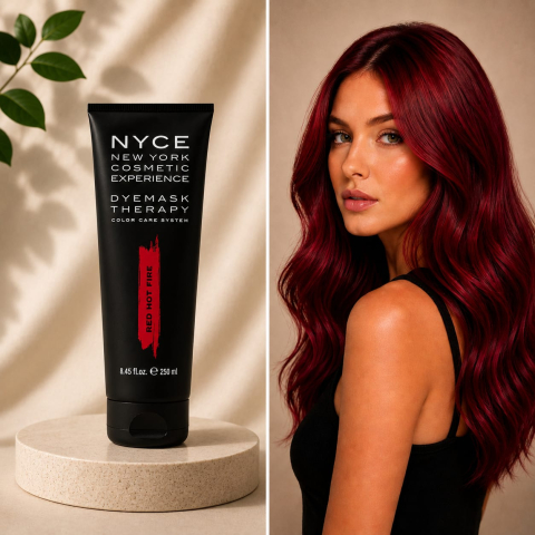 Măști Nuanțatoare - Mască nuanțatoare pentru păr RED HOT FIRE NYCE Dyemask, 250 ml