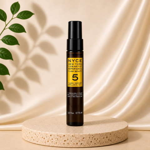 Uleiuri de păr - Ulei multifuncțional pentru strălucire și efect anti-frizz NYCE Flash Beauty Instant Golden Oil, 75 ml