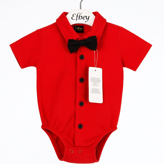Body elegant roșu cu papion negru [1]