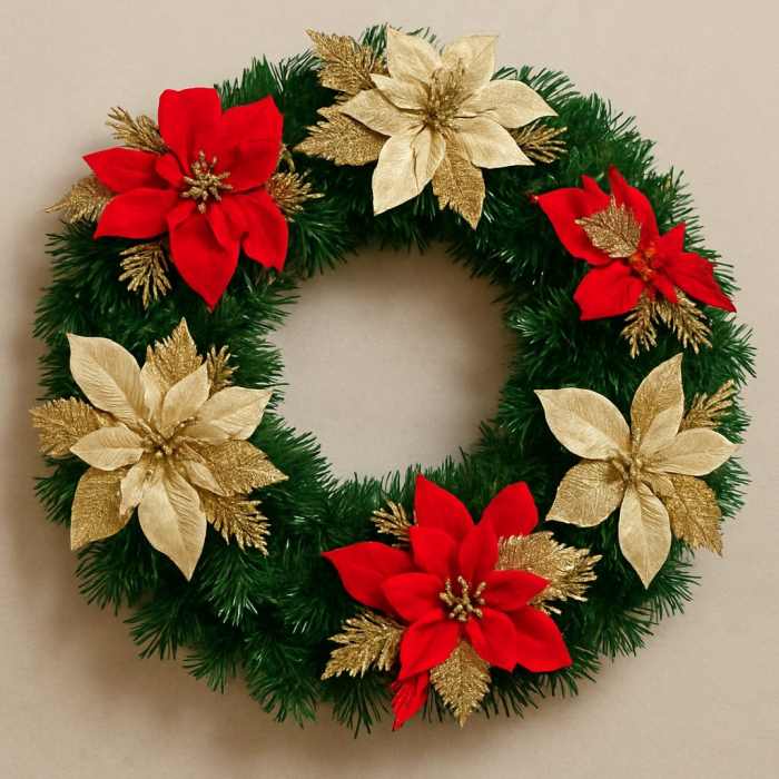 CORONITA DECORATIVA DE CRACIUN 40 CM CU FUNDA SI DECORATIUNI ASORTATE [1]