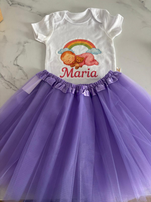 Set aniversar personalizat „Maria” – body + tutu [2]