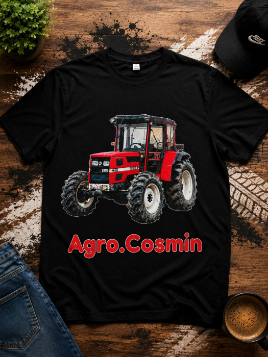 TRICOU NEGRU PERSONALIZAT CU GRAFICA PENTRU PASIONATII DE CAMIOANE, TRACTOARE [2]